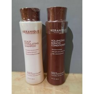 Keranique Scalp Stimulating Shampoo & Volumizing Keratin Conditioner 12fl oz ea